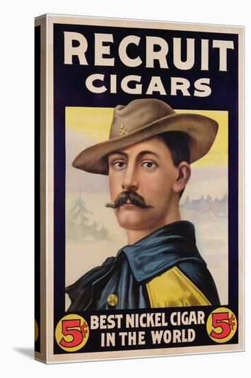 Poster Advertising Recruit Cigars, C.1899 (Colour Litho)-American-Stretched Canvas