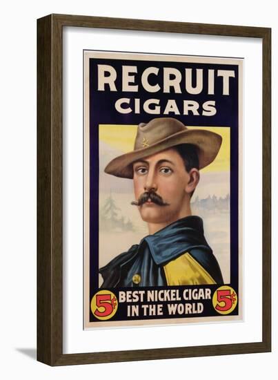 Poster Advertising Recruit Cigars, C.1899 (Colour Litho)-American-Framed Giclee Print
