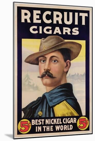 Poster Advertising Recruit Cigars, C.1899 (Colour Litho)-American-Mounted Giclee Print