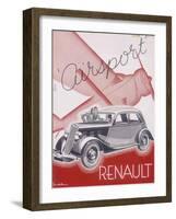 Poster Advertising Renault Cars, 1934-null-Framed Giclee Print