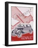 Poster Advertising Renault Cars, 1934-null-Framed Giclee Print