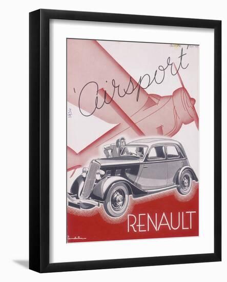 Poster Advertising Renault Cars, 1934-null-Framed Giclee Print