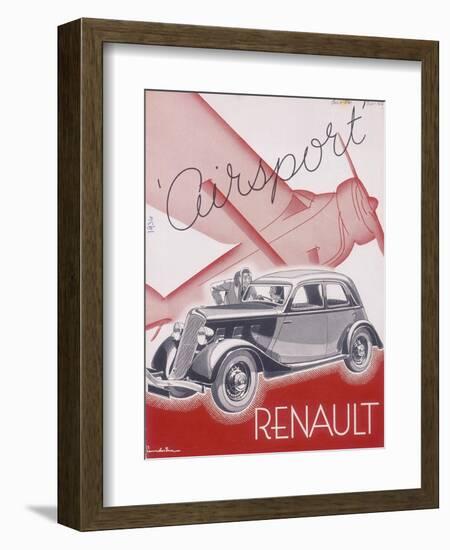 Poster Advertising Renault Cars, 1934-null-Framed Giclee Print