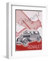 Poster Advertising Renault Cars, 1934-null-Framed Giclee Print