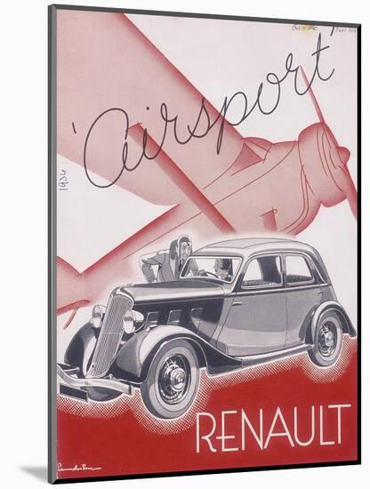 Poster Advertising Renault Cars, 1934-null-Mounted Giclee Print