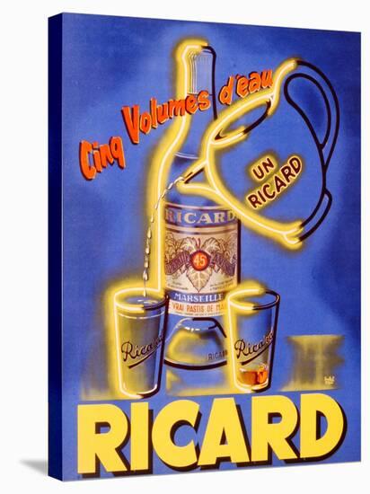 Poster Advertising 'Ricard', C.1938-null-Stretched Canvas