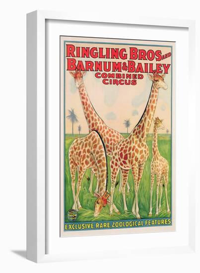 Poster Advertising Ringling Bros and Barnum and Bailey Combined Circus, C.1928-null-Framed Giclee Print