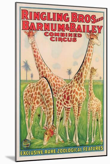 Poster Advertising Ringling Bros and Barnum and Bailey Combined Circus, C.1928-null-Mounted Giclee Print