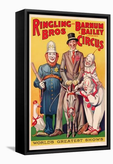 Poster Advertising 'Ringling Brothers and Barnum and Bailey Combined Circus', C.1938-null-Framed Stretched Canvas