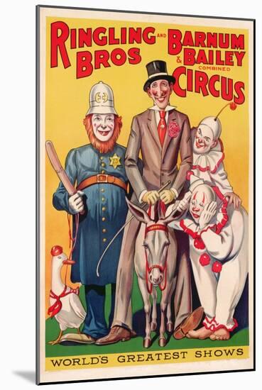 Poster Advertising 'Ringling Brothers and Barnum and Bailey Combined Circus', C.1938-null-Mounted Giclee Print