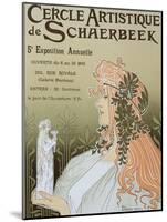 Poster Advertising Schaerbeek's Artistic Circle, Fifth Annual Exhibition, Galerie Manteau, 1897-Privat Livemont-Mounted Giclee Print