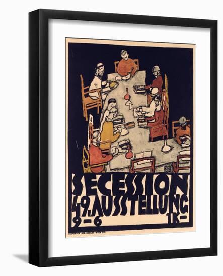 Poster Advertising Secession 49 Exhibition, 1918-Egon Schiele-Framed Giclee Print