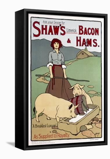 Poster Advertising Shaw's Bacon and Hams-null-Framed Stretched Canvas