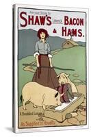 Poster Advertising Shaw's Bacon and Hams-null-Stretched Canvas