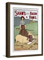 Poster Advertising Shaw's Bacon and Hams-null-Framed Art Print