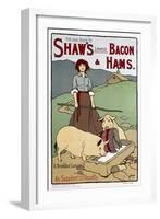 Poster Advertising Shaw's Bacon and Hams-null-Framed Art Print