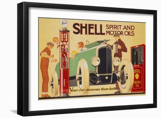 Poster Advertising Shell Spirit and Motor Oils-René Vincent-Framed Giclee Print