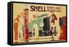 Poster Advertising Shell Spirit and Motor Oils-René Vincent-Framed Stretched Canvas