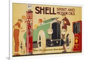 Poster Advertising Shell Spirit and Motor Oils-René Vincent-Framed Giclee Print