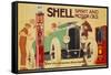 Poster Advertising Shell Spirit and Motor Oils-René Vincent-Framed Stretched Canvas