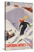 Poster Advertising Skiing Holidays in Superbagneres-Luchon, 1932-R. Sonderer-Stretched Canvas