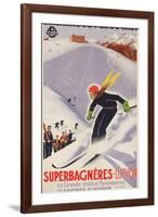 Poster Advertising Skiing Holidays in Superbagneres-Luchon, 1932-R. Sonderer-Framed Giclee Print