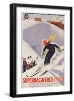 Poster Advertising Skiing Holidays in Superbagneres-Luchon, 1932-R. Sonderer-Framed Giclee Print