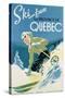 Poster Advertising Skiing Holidays in the Province of Quebec, c.1938-null-Stretched Canvas