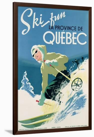 Poster Advertising Skiing Holidays in the Province of Quebec, c.1938-null-Framed Giclee Print