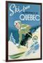 Poster Advertising Skiing Holidays in the Province of Quebec, c.1938-null-Framed Giclee Print