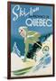 Poster Advertising Skiing Holidays in the Province of Quebec, c.1938-null-Framed Giclee Print