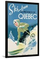 Poster Advertising Skiing Holidays in the Province of Quebec, c.1938-null-Framed Giclee Print