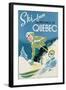 Poster Advertising Skiing Holidays in the Province of Quebec, c.1938-null-Framed Giclee Print