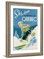 Poster Advertising Skiing Holidays in the Province of Quebec, c.1938-null-Framed Giclee Print