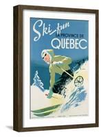 Poster Advertising Skiing Holidays in the Province of Quebec, c.1938-null-Framed Giclee Print