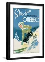 Poster Advertising Skiing Holidays in the Province of Quebec, c.1938-null-Framed Giclee Print