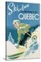 Poster Advertising Skiing Holidays in the Province of Quebec, c.1938-null-Stretched Canvas