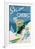 Poster Advertising Skiing Holidays in the Province of Quebec, c.1938-null-Framed Giclee Print