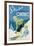 Poster Advertising Skiing Holidays in the Province of Quebec, c.1938-null-Framed Giclee Print