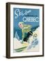 Poster Advertising Skiing Holidays in the Province of Quebec, c.1938-null-Framed Premium Giclee Print