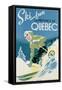 Poster Advertising Skiing Holidays in the Province of Quebec, c.1938-null-Framed Stretched Canvas