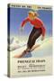 Poster Advertising 'Skiing in France' and the French National Railways, 1957-null-Stretched Canvas