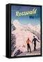 Poster Advertising Skiing in Rosswald, C.1955-null-Framed Stretched Canvas