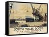 Poster Advertising South Wales Docks, 1947-Joseph Werner-Framed Stretched Canvas