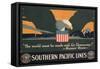 Poster Advertising Southern Pacific Lines-null-Framed Stretched Canvas
