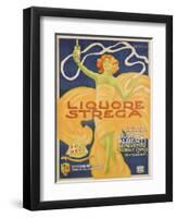 Poster Advertising 'strega' Liquer, 1906 (Colour Litho)-Alberto Chappuis-Framed Premium Giclee Print
