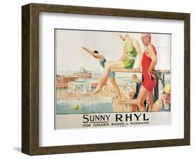 Poster Advertising Sunny Rhyl (Colour Litho)-Septimus Edwin Scott-Framed Giclee Print