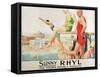 Poster Advertising Sunny Rhyl (Colour Litho)-Septimus Edwin Scott-Framed Stretched Canvas