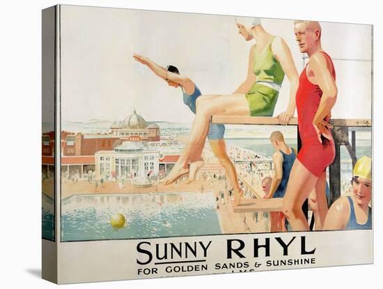 Poster Advertising Sunny Rhyl (Colour Litho)-Septimus Edwin Scott-Stretched Canvas