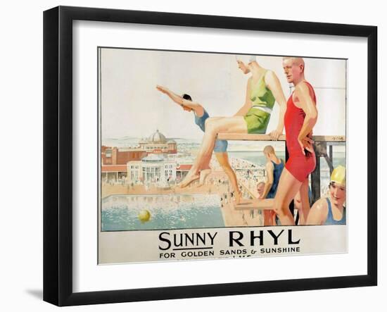 Poster Advertising Sunny Rhyl (Colour Litho)-Septimus Edwin Scott-Framed Giclee Print